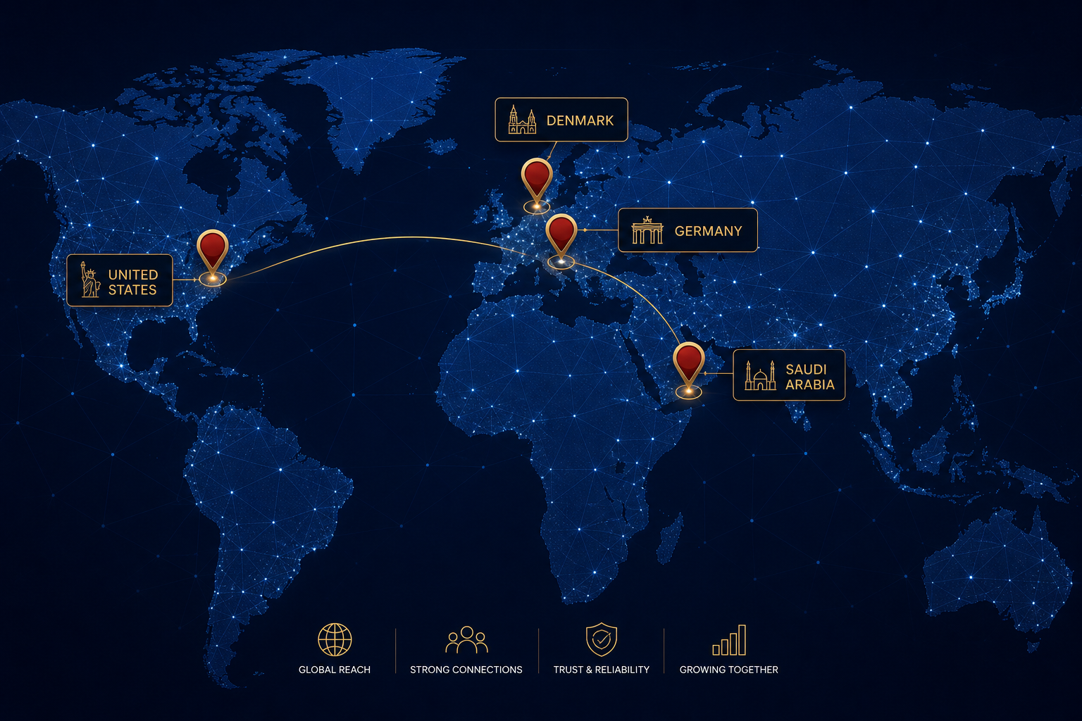 STRIKER global presence: Saudi Arabia, USA, Denmark, Germany